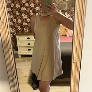 ANDREE BY UNIT Beige Choker 60’s Style Mini Dress